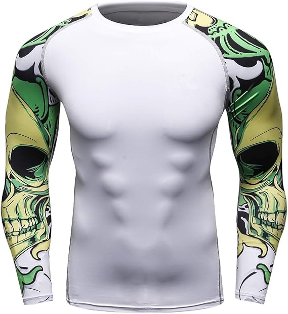 White Long Sleeve Compression Gym Shirt - Image 10