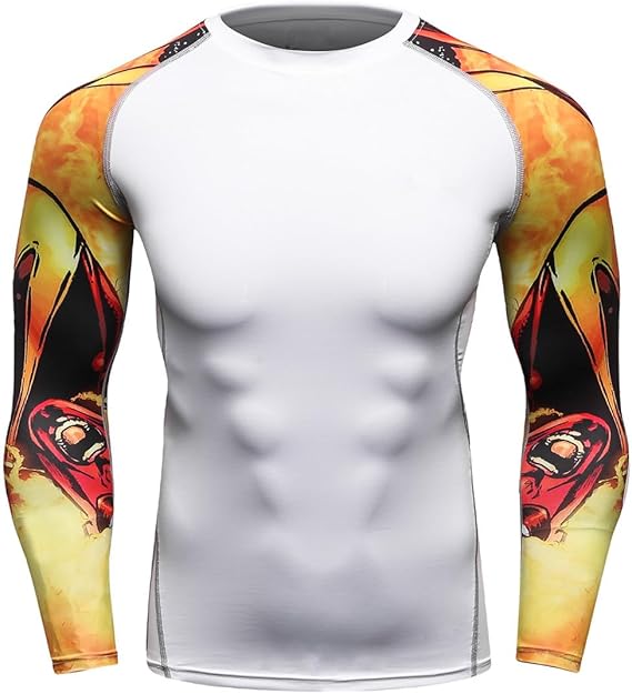 White Long Sleeve Compression Gym Shirt - Image 8