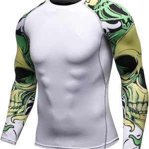 White Long Sleeve Compression Gym Shirt