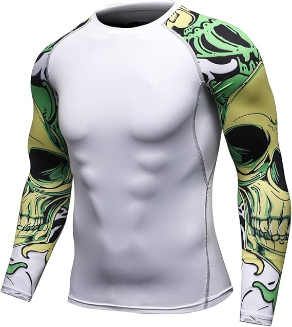 White Long Sleeve Compression Gym Shirt