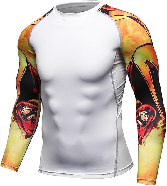 White Long Sleeve Compression Gym Shirt - Image 4