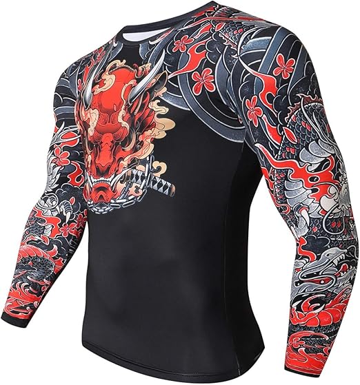 Unleash Power & Style – Tiger/Demon Graphic Compression Shirt for Men - Image 5