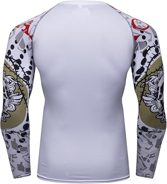 White Long Sleeve Compression Gym Shirt - Image 2