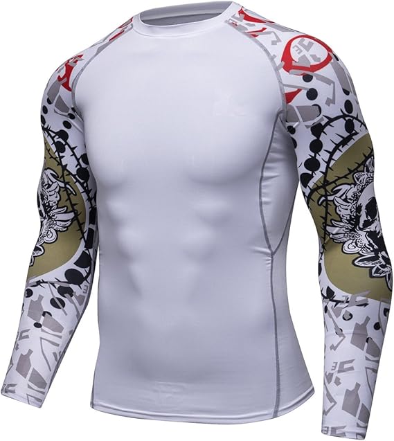 White Long Sleeve Compression Gym Shirt - Image 3