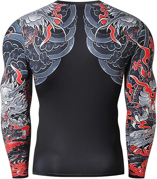 Unleash Power & Style – Tiger/Demon Graphic Compression Shirt for Men - Image 7